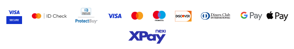 Accepted payment methods: Visa, Mastercard, Maestro, Discover, Diners Club, Google Pay, Apple Pay — secured by Nexi XPay